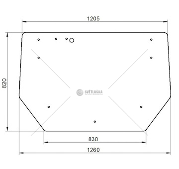 Sklo zadní /madlo 800mm Zetor 16369262