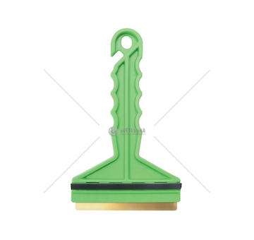 Škrabka na led FROST, mosazná čepel, gumová stěrka, zelená