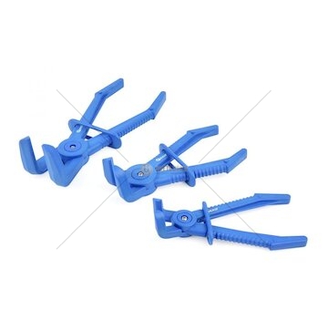 Škrtící kleště ohnuté, svorky 3ks na pružné hadičky GEKO