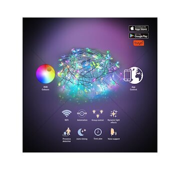 Smart WiFi řetěz RXL 379, barevný, micro - ježek, s efekty, 120 LED RETLUX