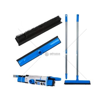 Smeták gumový antistatický, se stěrkou na vodu a teleskopickou tyčí 78,5-140cm GEKO