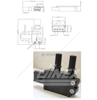 Snímač tlaku výfukových plynů dpf filtru daf xf 480 /cf/ lf 106 euro 6 od 2016 0557781_A