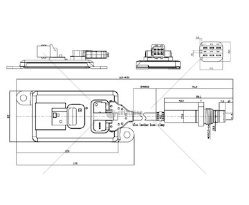 Snímač výfukových plynů nox 900mm za katalyzátor man tgl,tgx, tgs, tga euro 6 0260762_A