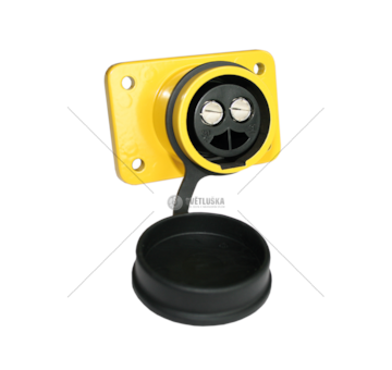 Socket Adapter PRESA 2POLI-ALLUMINIO GIALLA C/COP.GOMMA JAEGER