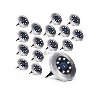 Solární zahradní svítidlo, sada 16ks BASS