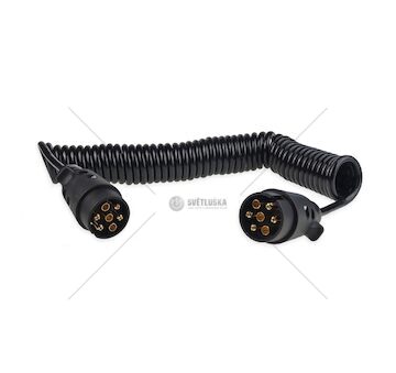 Spirálový kabel 7 pin 12V 6 m