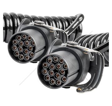 Spirálový kabel TIR 2x 15 PIN 5m 24V AMIO-04382