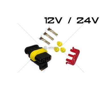 Spojka AMP SUPER SEAL 3 PIN zástrčka AMP3-KR/W
