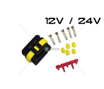 Spojka AMP SUPER SEAL 5 PIN zástrčka AMP5-KR/W