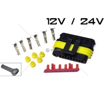 Spojka AMP SUPER SEAL 6 PIN zástrčka AMP6-KR/W