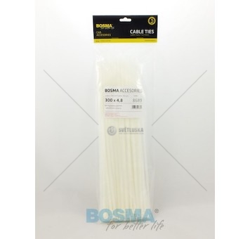 Spona plastická 300*4,8 sada 100ks bílá BOSMA 8689