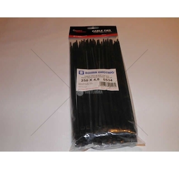 Spona plastová 250*4,8 sada 100ks černá BOSMA 5534