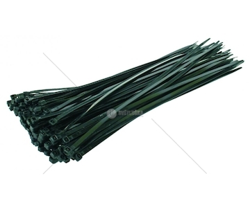 Spona plastová 250*7,6 sada 100ks černá BOSMA 3325/B