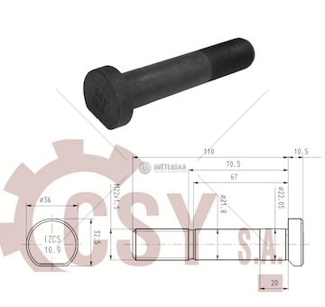 Šroub kolový m22x1,5x110 man tga 0102914_A