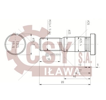 Šroub kolový m22x1,5x89*98 trailor 0097152_A