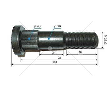 Šroub kolový m22x2x104 l zn liaz 319339090_A