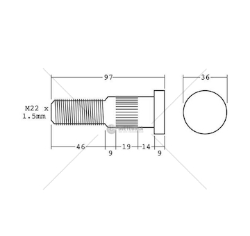 Šroub kolový OSI ROR UC A1789