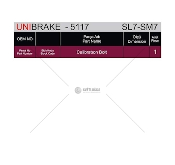 Šroub mostu svěráku HAM.KNORR SL7/SM7/ST UNIBRAKE UNB5117