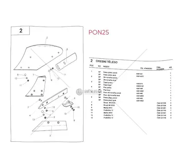 Šroub radliční m16 pro pon-25 | PON25018
