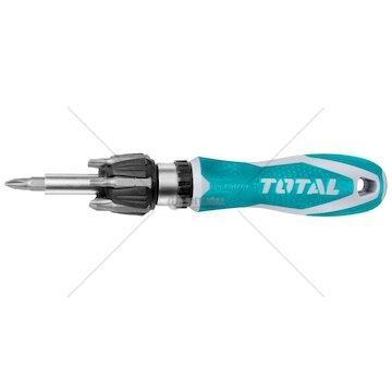 Šroubovák ráčnový, 8v1, CrV, industrial TOTAL
