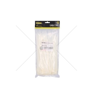 Stahovací páska 250*7,6 sada 100ks bílá BOSMA 8733