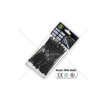 Stahovací pásky na vodiče 100 ks 9,0x1220mm UV BLACK