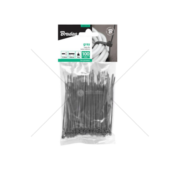Stahovací pásky na vodiče 2.5x100mm, 100ks GRAY