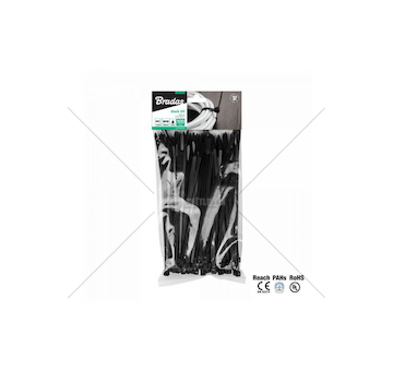 Stahovací pásky na vodiče 3.6x150mm 100 ks UV BLACK