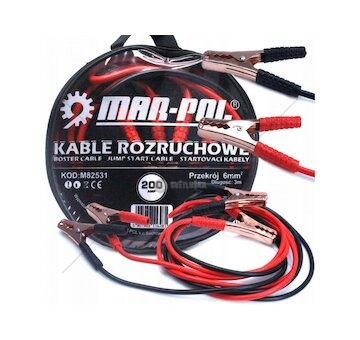 Startovací kabely 200A, 3m, 6mm2 MAR-POL