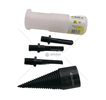 Štípací trn - kužel na dřevo 32mm, 2x adaptér KELTIN