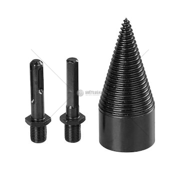 Štípací trn - kužel na dřevo 42mm, 2x adaptér