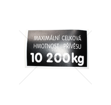 Štítek maximální hmotnosti přívesu 10200 kg 59116683