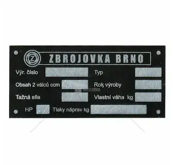 Štítek výrobní z25 | Z253893.25a