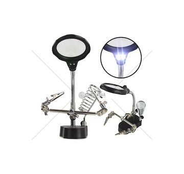Stojan s lupou a led světlem, třetí ruka MAR-POL