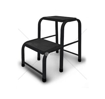 Stolička ocelová 2 stupně, černá DRABEST