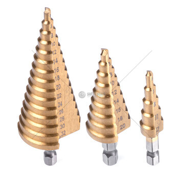 Stupňovité vrtáky 3 ks sada