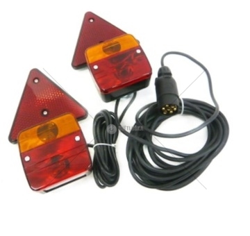 Světlo přívěsného vozíku 7,5m + 2,5m, na magnet s trojúhelníky
