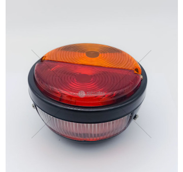 Světlo zadní dvoudílné kulaté levé s osvětlením SPZ  - kovové