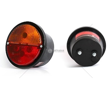 Světlo zadní dvoudílné kulaté levé s osvětlením SPZ plastové