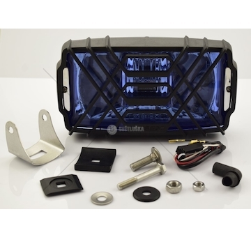 Světlomet dálkový obdélníkový modrý CHROM+KRATKA WESEM 5HP404.86/C