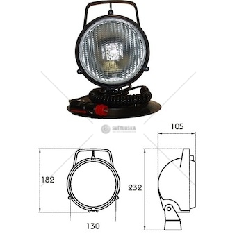 Světlomet pracovní 12v/24v pk22s/h3 magnetický, kabel 3m 40402200_A