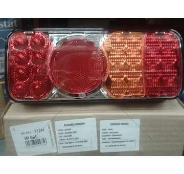 Svítilna kompletní 4-SEGM. levá diodová WAS W66L/312KR