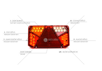 Svítilna multifunkční LED zadní levá WAS W125DNL/1015