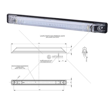 Svítilna poziční 12v/24v 0,5/1w led bílá, kabel 0,25m 0037928_A