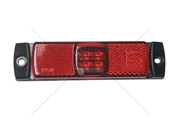 Svítilna poziční 12v/24v 130x32 3xled, červená s kabelem 500mm 0113088_A