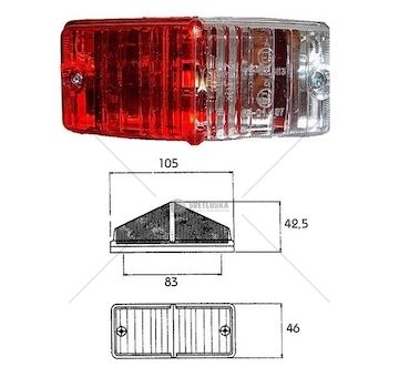 Svítilna poziční 12v/24v ba9s/t4w 105x46x42,5 č/b bez držáku 40148004_A