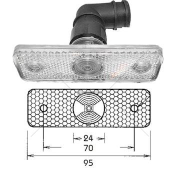 Svítilna poziční 12v/24v ba9s/t4w 95x30x7,5 s kolínkem 90° a odrazkou, bílá univerzální 40133003_A