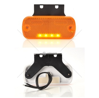Svítilna poziční 12v/24v led s odrazkou, oranžová, držák 90°, kabel 0,22m 0259717_A