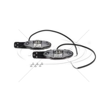 Svítilna poziční 12v/30v oválná led č/b/o s držákem - sada 2 ks 0152995_A