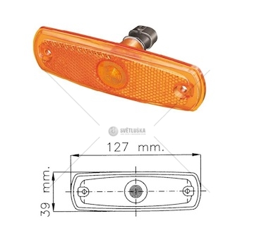 Svítilna poziční 24v/3w 39x127 oranžová 0025564_A